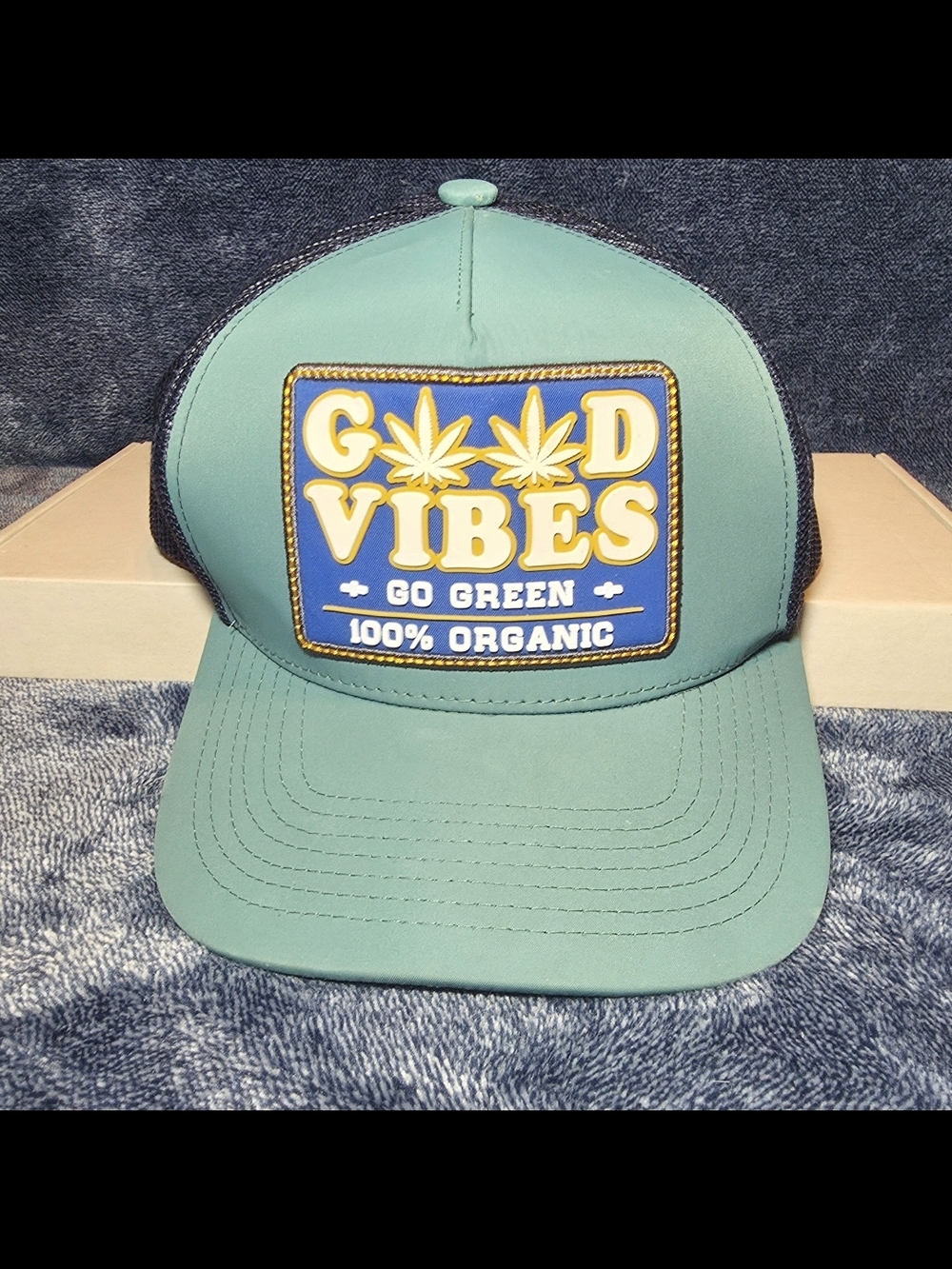 Mint Green 'Good Vibes' Trucker Hat